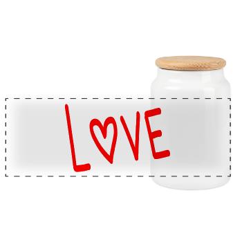 VALENTINSTAG. ICH LIEBE DICH. ICH LIEBE DICH. LIEBE. LIEBE - Panorama Keksdose mit Holzdeckel - Weiß - Vorne