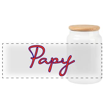 PAPY. FÊTE DES PÈRES. BONNE FÊTE PAPA. PAPA. FÊTE - Boîte à biscuits avec couvercle en bois - blanc - Devant