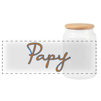 PAPY. FÊTE DES PÈRES. BONNE FÊTE PAPY. JE T'AIME. - Boîte à biscuits avec couvercle en bois - blanc - Devant