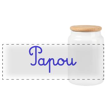 PAPOU. PAPA. FÊTE DES PÈRES. BONNE FÊTE PAPA - Boîte à biscuits avec couvercle en bois - blanc - Devant