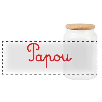 PAPOU. PAPA. FÊTE DES PÈRES. BONNE FÊTE PAPA - Boîte à biscuits avec couvercle en bois - blanc - Devant