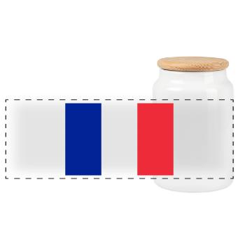 France - Boîte à biscuits avec couvercle en bois - blanc - Devant