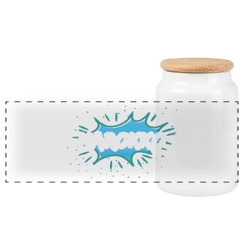 Maroc - Boîte à biscuits avec couvercle en bois - blanc - Devant