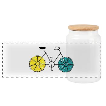 DAD. GRANDPA. FATHER'S DAY. MISTRESS. MASTER - Panoramic Cookie Jar with Wooden Lid - white - Front
