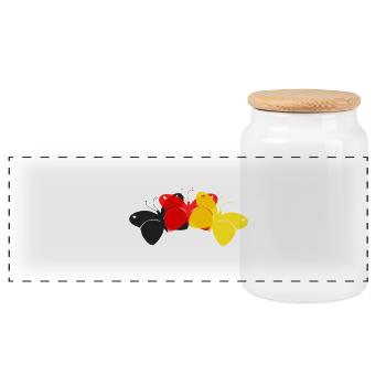 Papillons Allemagne - Boîte à biscuits avec couvercle en bois - blanc - Devant