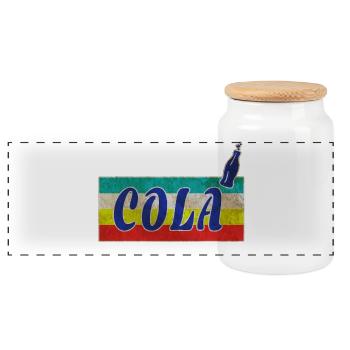 Cola Vintage / Geschenk Retro Getränke Limonade - Panorama Keksdose mit Holzdeckel - Weiß - Vorne