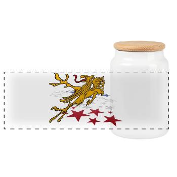 Rostocker Greif 3D - Panorama Keksdose mit Holzdeckel - Weiß - Vorne