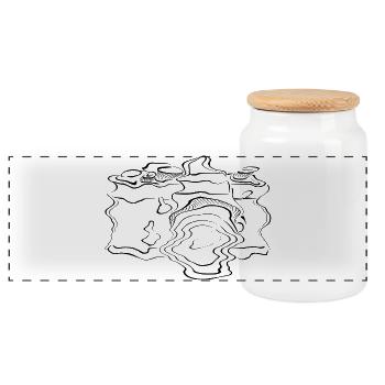 photographe - Boîte à biscuits avec couvercle en bois - blanc - Devant