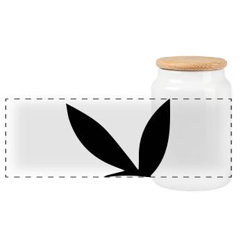 Sexy bunny ears - Panoramic Cookie Jar with Wooden Lid - white - Front
