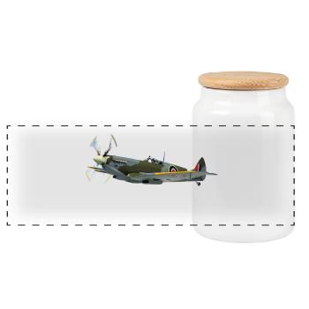 spitfire6 - Boîte à biscuits avec couvercle en bois - blanc - Devant