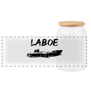 Laboe sous-marin - Boîte à biscuits avec couvercle en bois - blanc - Devant