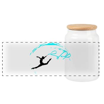 Rhythmic gymnastics - Panoramic Cookie Jar with Wooden Lid - white - Front
