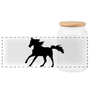 Cheval Pur-sang Arabian Gallop, noble Asil Arabian - Boîte à biscuits avec couvercle en bois - blanc - Devant