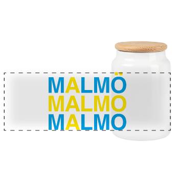 MALMÖ - Sweden - Schweden - Schwedische Flagge - Panorama Keksdose mit Holzdeckel - Weiß - Vorne