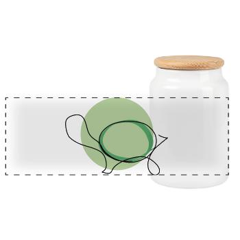 Tortue - Boîte à biscuits avec couvercle en bois - blanc - Devant