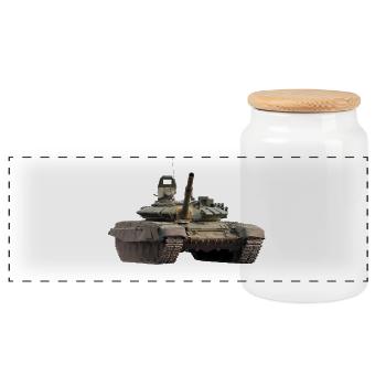 T-72 - Panorama Keksdose mit Holzdeckel - Weiß - Vorne