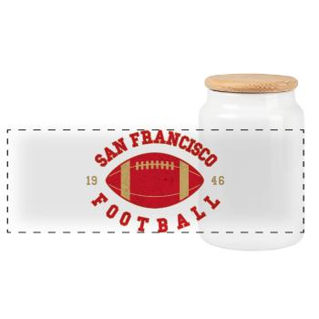 San Francisco Football Vintage Logo - Panorama Keksdose mit Holzdeckel - Weiß - Vorne