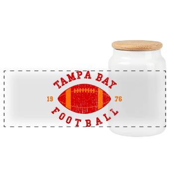 Tampa Bay Football Vintage - Panorama Keksdose mit Holzdeckel - Weiß - Vorne