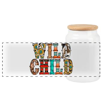 Wild Child - Panoramic Cookie Jar with Wooden Lid - white - Front