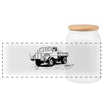 Benne BASCULANTE IFA H3 - Boîte à biscuits avec couvercle en bois - blanc - Devant