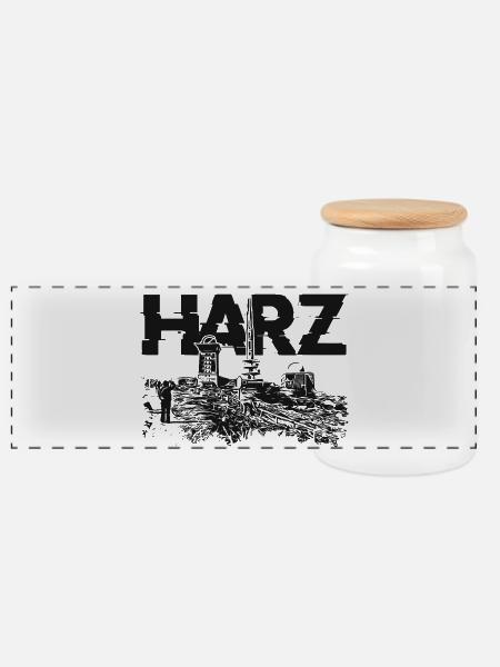 Harz Brocken Wandern - Panorama Keksdose mit Holzdeckel - Weiß