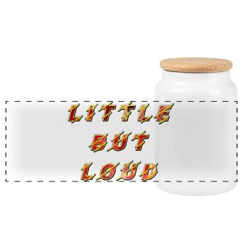 Small but noisy no-child baby screamer - Panoramic Cookie Jar with Wooden Lid - white - Front