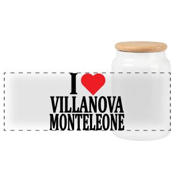 T-shirt J’adore Villanova Monteleone Sardaigne - Boîte à biscuits avec couvercle en bois - blanc - Devant