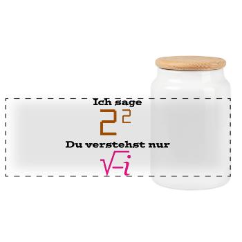 Mathematik-Grafik mit Formel und Ziffern - Panorama Keksdose mit Holzdeckel - Weiß - Vorne