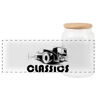 Icônes de voiture classiques Illustration Icône graphique - Boîte à biscuits avec couvercle en bois - blanc - Devant
