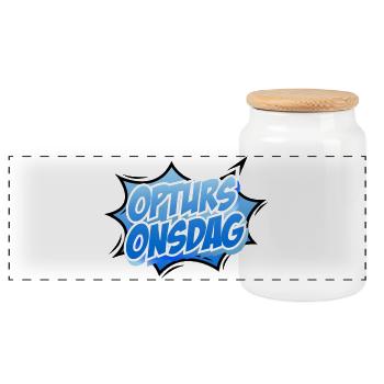 RetourMercredi - Boîte à biscuits avec couvercle en bois - blanc - Devant
