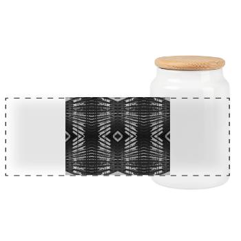 Abstract Wood V.3 - Panoramic Cookie Jar with Wooden Lid - white - Front