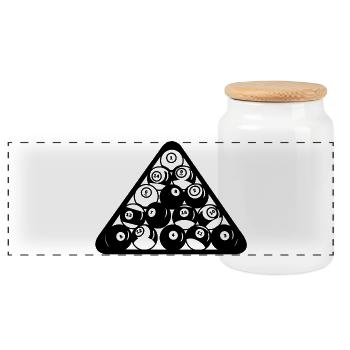 Billiard Triangle - Panoramic Cookie Jar with Wooden Lid - white - Front