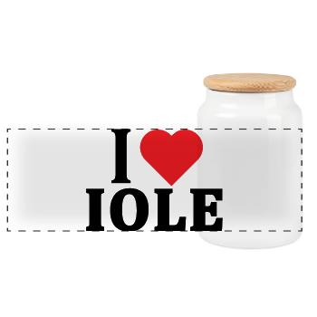 T-Shirt Ich liebe Iole T-Shirt Geschenkidee - Panorama Keksdose mit Holzdeckel - Weiß - Vorne