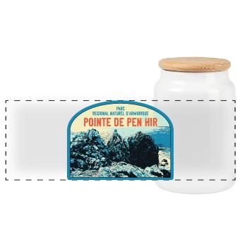Parc régional d'Armorique, la Pointe de Pen Hir - Boîte à biscuits avec couvercle en bois - blanc - Devant