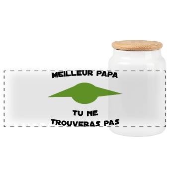 Meilleur Papa Tu ne trouveras pas - Boîte à biscuits avec couvercle en bois - blanc - Devant