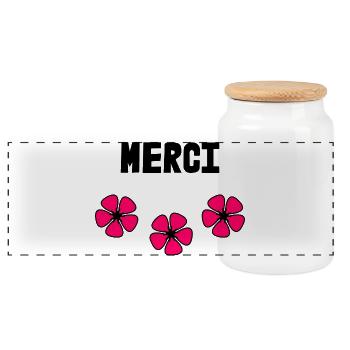 MAÎTRESSE.MERCI. MERCI MAÎTRESSE. CADEAU MAÎTRESSE - Boîte à biscuits avec couvercle en bois - blanc - Devant