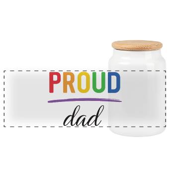 Papa fier LGBT - Mois de la fierté - Boîte à biscuits avec couvercle en bois - blanc - Devant