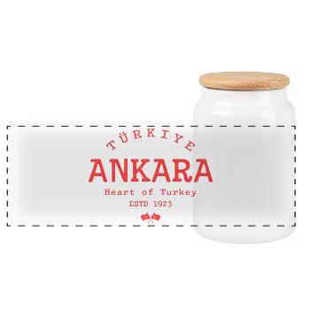 Ankara Cœur de la Turquie 1923 - Boîte à biscuits avec couvercle en bois - blanc - Devant