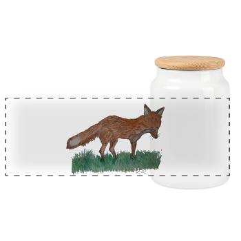 I'm just a fox - Panoramic Cookie Jar with Wooden Lid - white - Front