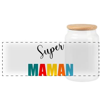 NOËL. ANNEE. ANNIVERSAIRE. RETRAITE. PAPA. MAMAM. - Boîte à biscuits avec couvercle en bois - blanc - Devant