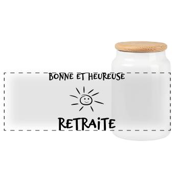 NOËL. ANNEE. ANNIVERSAIRE. RETRAITE. FÊTE. COEUR. - Boîte à biscuits avec couvercle en bois - blanc - Devant