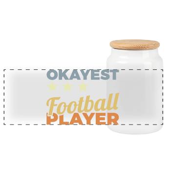 Footballeur américain moyen - Boîte à biscuits avec couvercle en bois - blanc - Devant
