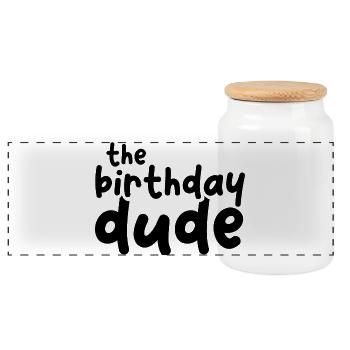 l’anniversaire mec anniversaire garçon guy icône drôle - Boîte à biscuits avec couvercle en bois - blanc - Devant