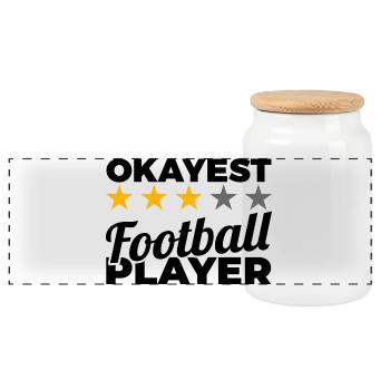 Average football player - Panoramic Cookie Jar with Wooden Lid - white - Front