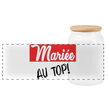 FUTURE MARIEE. EVJF. MARIEE. TEAM - Boîte à biscuits avec couvercle en bois - blanc - Devant