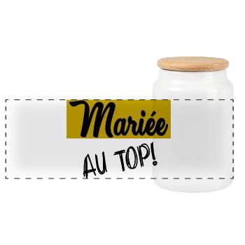 JUST MARRIED. EVJF. MARIEE - Boîte à biscuits avec couvercle en bois - blanc - Devant