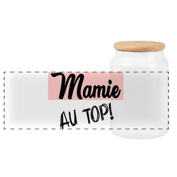 GRANNY - Panoramic Cookie Jar with Wooden Lid - white - Front