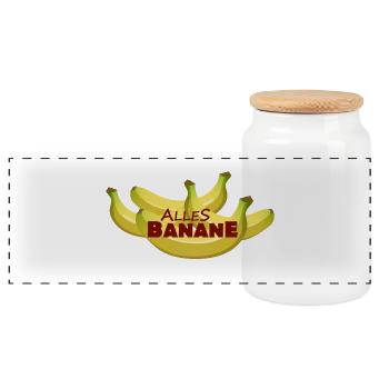 ALLES BANANE - Panorama Keksdose mit Holzdeckel - Weiß - Vorne