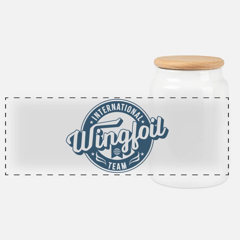 International Wingfoil Team - Panorama Keksdose mit Holzdeckel - Weiß