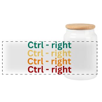 Keyboard Shortcut Pattern Design - Panoramic Cookie Jar with Wooden Lid - white - Front